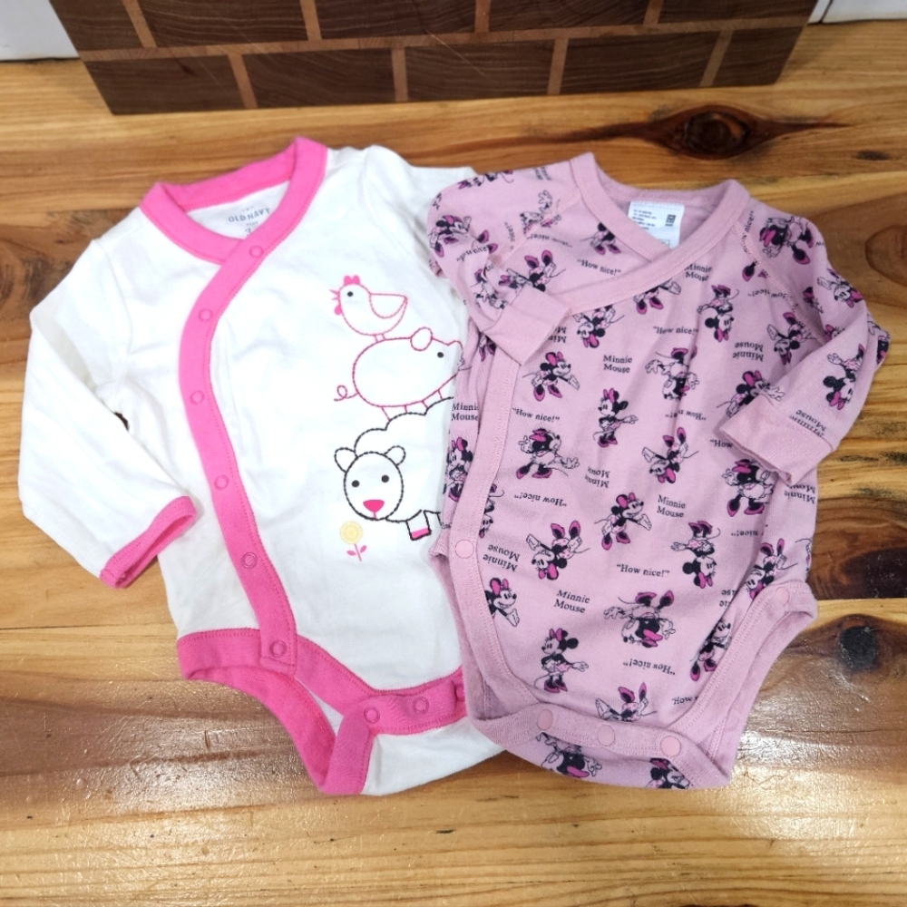 Disney Minnie Mouse & Farm Long Sleeve Infant Onesies Bundle